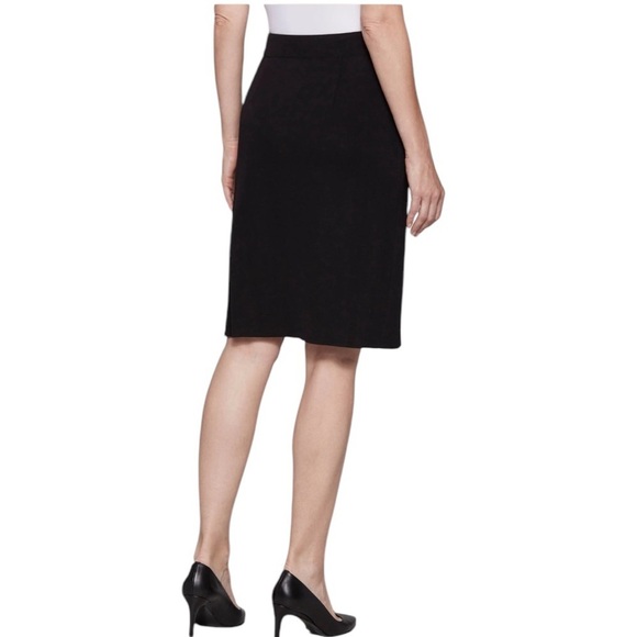 Misook Small Straight Knit Skirt Black Minimalist Staple Office Siren Pull On - Picture 4 of 13
